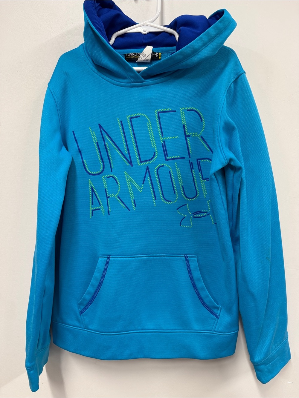 Under Armour Girls' Bright Teal Blue Hoodie with Logo S